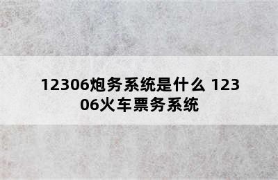 12306炮务系统是什么 12306火车票务系统